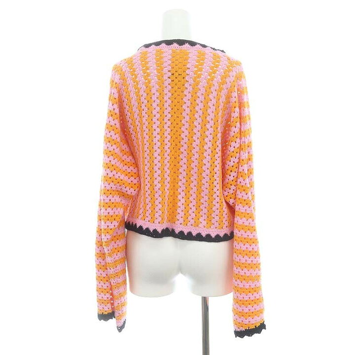楽天市場】【中古】ポンティ PONTI Striped crochet cardigan クロシェ  