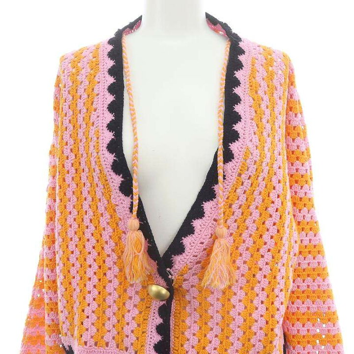 楽天市場】【中古】ポンティ PONTI Striped crochet cardigan クロシェ  