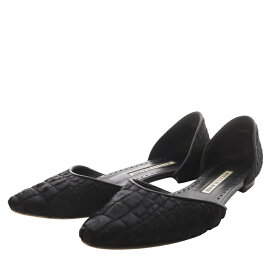 【中古】マノロブラニク MANOLO BLAHNIK パンプス フラット セパレート ポインテッドトゥ ハラコ 35 ブラック /YO23 ■SH レディース 【ベクトル 古着】 250328