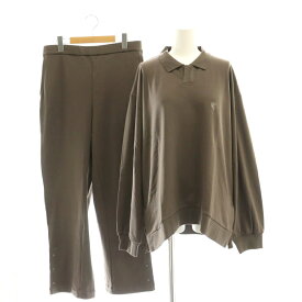 【中古】未使用品 フートウキョウ FooTokyo 23AW セットアップ オーガニックコットンスウェット カットソー イージーパンツ M チャコールブラウン /DO ■OS ■SH レディース 【ベクトル 古着】 250417