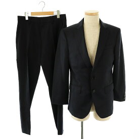 【中古】ヒューゴボス HUGO BOSS ONE THE SU1T 2B セットアップ スーツ ジャケット スラックス 44 46 ネイビー /ES ■OS ■AD メンズ 【ベクトル 古着】 250610