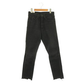 【中古】フミカ ウチダ FUMIKA_UCHIDA カットオフデニムパンツ テーパード 26 ブラック /HK ■OS ■SH レディース 【ベクトル 古着】 250707