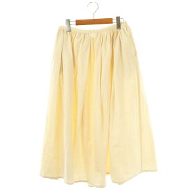 【中古】トゥジュー TOUJOURS コットンギャザーフレアスカート ロング 1 アイボリー /DF ■OS レディース 【ベクトル 古着】 250716