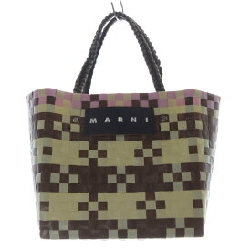 【中古】マルニ MARNI ジャージーハンドル バスケット ハンドバッグ アイボリー ピンク 茶 ブラウン /SR レディース 【ベクトル 古着】 250917