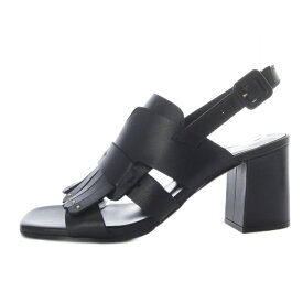 【中古】未使用品 ルカグロッシ Luca Grossi キルトサンダル チャンキーヒール ストラップ レザー 37 ブラック /YO26 レディース 【ベクトル 古着】 251106