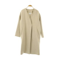 le.coeur blanc フード付き ウール混 ロングコート グレー 36 リバー 