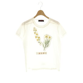【中古】キャバン CABaN スビンコットンパレルモフラワープリントTシャツ カットソー M ホワイト マルチカラー /DO ■OS レディース 【ベクトル 古着】 251203