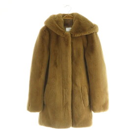 【中古】サンドロ Sandro フェイクファーコート フード 34 ベージュ /MI ■OS レディース 【ベクトル 古着】 251223