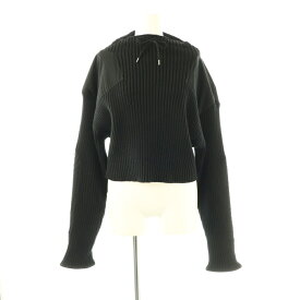 【中古】フミカ ウチダ FUMIKA_UCHIDA RIB KNIT PATCHED CROPPED SWEATER ニット セーター 長袖 ウール 36 黒 /NR ■OS ■SH レディース 【ベクトル 古着】 260116