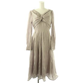 【中古】ハーリップトゥ Her lip to Moon Glow Dot Pleated Dress ドレス ワンピース ロング 長袖 ドット S パープルグレー ホワイト /DO ■OS レディース 【ベクトル 古着】 260202