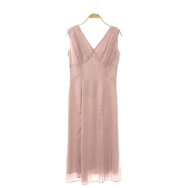 【中古】ハーリップトゥ Her lip to 24SS Lace Trimmed Jacquard Dress ワンピース ロング ノースリーブワンピース M ピンク /DO ■OS レディース 【ベクトル 古着】 260219