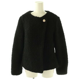 【中古】ハーリップトゥ Her lip to 25AW Elise Boucle Peplum Coat コート ノーカラー 総裏地 ボア S ブラック /DO ■OS ■SH レディース 【ベクトル 古着】 260403