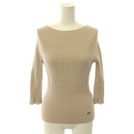【中古】フォクシー ブティック FOXEY BOUTIQUE Knit Top Moon Light ニット カットソー 七分袖 40 ベー…
