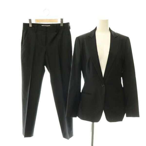 【中古】セオリーリュクス theory luxe EXECUTIVE BERGMANジャケット× PARNELLパンツ セット スーツ テーラード テーパード ウール 36 38 黒 ブラック /CX ■OS レディース 【ベクトル 古着】 260904