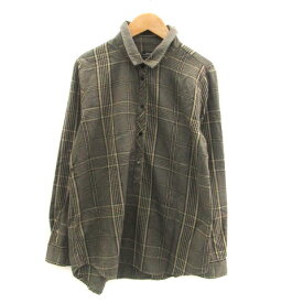 【中古】ザラウーマン ZARA WOMAN カジュアルシャツ ハーフボタン 長袖 グレンチェック柄 S グレー 黒 ブラック /HO7 ■MO レディース 【ベクトル 古着】 230117