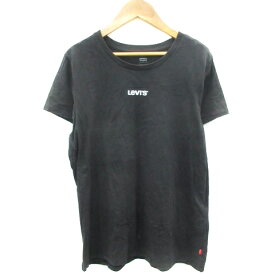 【中古】リーバイス Levi's Tシャツ カットソー 半袖 プリント M ブラック 黒 /YM43 レディース 【ベクトル 古着】 230606