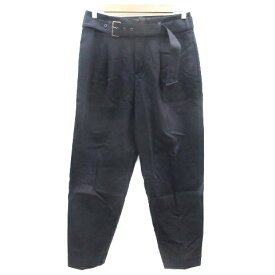 【中古】ヒューゴボス HUGO BOSS テーパードパンツ アンクル丈 ベルト 40 ネイビー 紺 /YM15 レディース 【ベクトル 古着】 230622