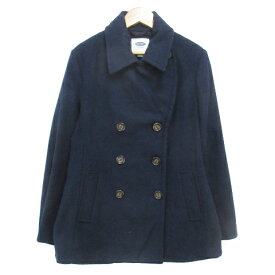 【中古】オールドネイビー OLD NAVY Pコート ピーコート ショート丈 ステンカラー ダブルボタン ウール混 S 紺 ネイビー /FF4 レディース 【ベクトル 古着】 230725