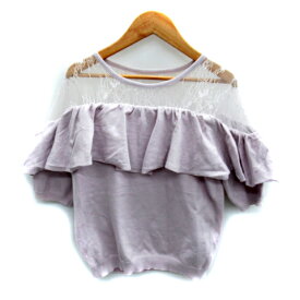 【中古】トランテアン ソン ドゥ モード 31 Sons de mode ニット カットソー 半袖 オフショルダー風 レース 36 薄紫 パープル /SY4 レディース 【ベクトル 古着】 230927