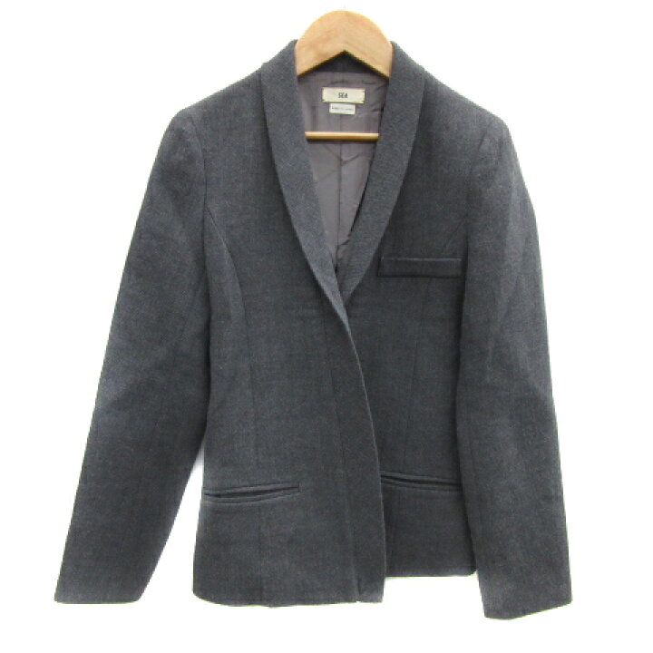 楽天市場】【中古】シー SEA ショールカラージャケット ミドル丈 前 