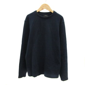 【中古】ザラ ZARA ニット カットソー 長袖 ラウンドネック 無地 40 紺 ネイビー /YS31 メンズ 【ベクトル 古着】 240122