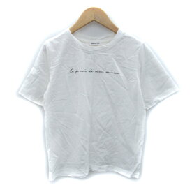 【中古】ナチュラルビューティーベーシック NATURAL BEAUTY BASIC Tシャツ カットソー 半袖 ラウンドネック 無地 プリント M 白 ホワイト /SY17 レディース 【ベクトル 古着】 240314