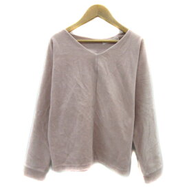 【中古】ニコアンド Niko and.. カットソー 長袖 Vネック 無地 コーデュロイ オーバーサイズ 3 M ピンク /YS18 レディース 【ベクトル 古着】 250117