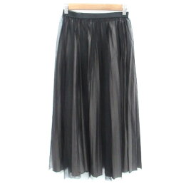 【中古】スピック&スパン Spick&Span チュールスカート プリーツスカート ロング丈 マキシ丈 2way 38 M カーキ 黒 ブラック /HO15 レディース 【ベクトル 古着】 250908