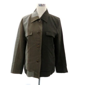 【中古】ケイコキシ KEIKO KISHI by nosh ステンカラージャケット ミドル丈 ストライプ柄 マルチカラー カーキ /HO30 レディース 【ベクトル 古着】 250924