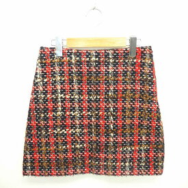 【中古】ジルスチュアート JILL STUART スカート 台毛 ニット ミニ サイドジップ ウール混 2 ブラック レッド 黒 赤 /TT27 レディース 【ベクトル 古着】 210130 ブランド古着ベクトルプレミアム店