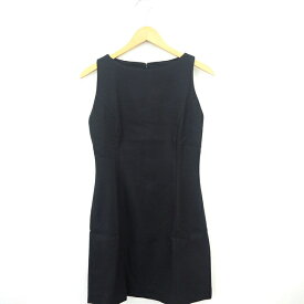 【中古】スピック&スパン Spick&Span ワンピース ニット 無地 シンプル 丸首 ひざ丈 袖なし ノースリーブ ウール 毛 ネイビー 紺 /MT29 レディース 【ベクトル 古着】 210508