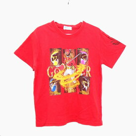 【中古】バンダイ BANDAI 子供服 Tシャツ カットソー 半袖 コットン 綿 プリント 戦隊モノ 120 レッド 赤 /HT16 キッズ 【ベクトル 古着】 210820