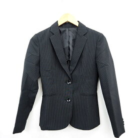 【中古】ジャケット アウター テーラード ストライプ 長袖 7YR ブラック 黒 /MT11 N レディース 【ベクトル 古着】 210527