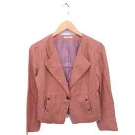 【中古】シンプリシテェ Simplicite トライアングルカラー ジャケット 総裏地 薄手 無地 シンプル 茶 ブラウン /TT41 レディース 【ベクトル 古着】 230310