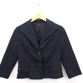 【中古】ケティ KETTY テーラードジャケット アウター 無地 シンプル 長袖 コットン 綿 3 ブラック 黒 /MT37 レディース 【ベクトル 古着】 211211