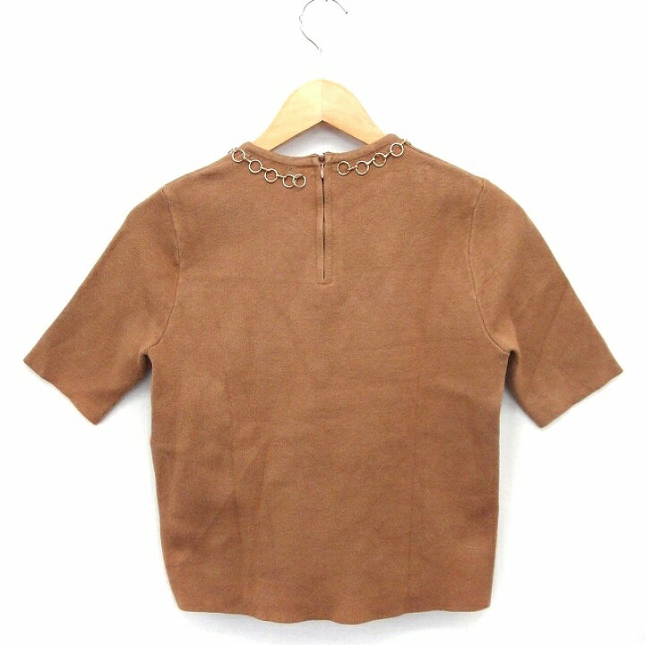 楽天市場】【中古】ザラ ZARA ニット セーター リング装飾 丸首 半袖 M 