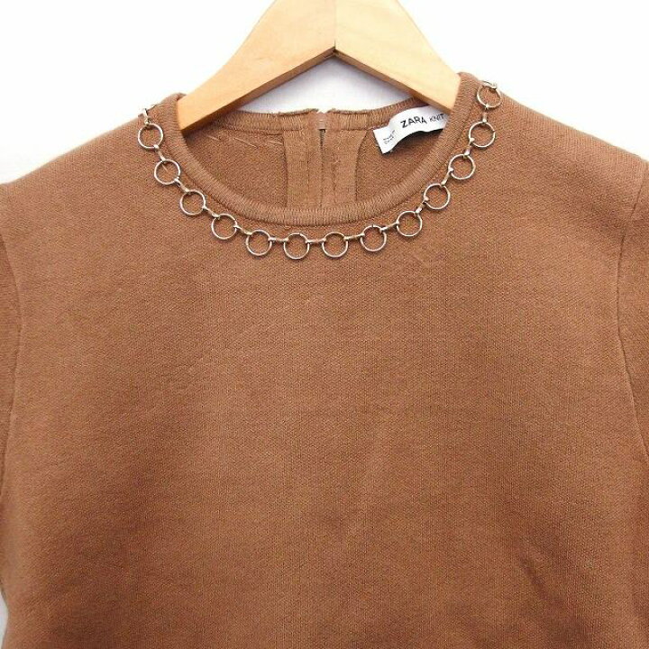 楽天市場】【中古】ザラ ZARA ニット セーター リング装飾 丸首 半袖 M 