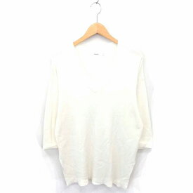 【中古】ニコアンド Niko and.. チュニック ニット Vネック プルオーバー 七分袖 3 アイボリー /TT27 レディース 【ベクトル 古着】 220908