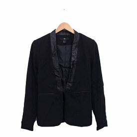 【中古】エイチ&エム H&M ジャケット アウター トッパー シンプル 36 ブラック 黒 /KT11 レディース 【ベクトル 古着】 221224