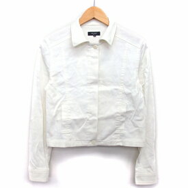 【中古】コムサデモード COMME CA DU MODE デニム ジャケット ショート丈 シンプル コットン 綿 M アイボリー 白 /HT3 レディース 【ベクトル 古着】 230315