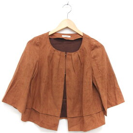 【中古】シンプリシテェ Simplicite ボレロ 羽織り ノーカラー フック ブラウン 茶 /C レディース 【ベクトル 古着】 240107
