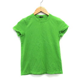 【中古】セオリー theory Tシャツ カットソー 無地 シンプル 半袖 丸首 コットン 綿 4 アップルグリーン 緑 /HT16 レディース 【ベクトル 古着】 240515