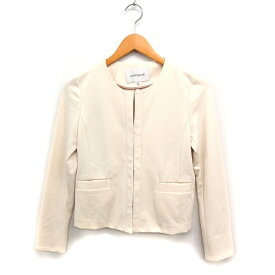 【中古】ラ トータリテ La TOTALITE ノーカラー ジャケット アウター 無地 36 クリーム /FT33 レディース 【ベクトル 古着】 240817