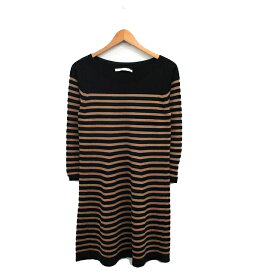 【中古】スピック&スパン Spick&Span ワンピース ミニ 長袖 ウール混 ボーダー ブラウン 茶 /KT32 レディース 【ベクトル 古着】 241226