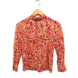 【中古】ホコモモラデシビラ Jocomomola de Sybilla 花柄 カットソー Tシャツ 長袖 ハイネック コットン混 40 オレンジ /FT45 レディース 【ベクトル 古着】 250915