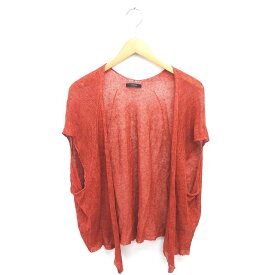 【中古】アルチザン ARTISAN カーディガン リネン サマーニット トッパー キャップスリーブ 半袖 11 赤茶 レッドブラウン /TT レディース 【ベクトル 古着】 250924