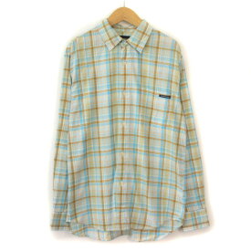 【中古】タウン&カントリー T&C Surf Design シャツ チェック 長袖 コットン M 青 ブルー メンズ 【ベクトル 古着】 230625