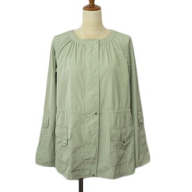 【中古】シンプルライフ SIMPLE LIFE ジャケット ノーカラー ギャザー ドロスト 13 緑 グリーン レディース 【ベクトル 古着】 241124