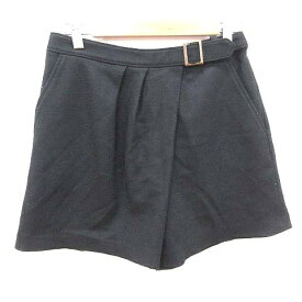 【中古】ノーリーズ Nolley's キュロットパンツ ショート ウール アンゴラ混 ベルト 36 黒 ブラック /CT レディース 【ベクトル 古着】 220111