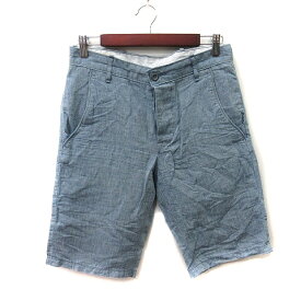 【中古】リーバイス Levi's ハーフパンツ ショート ボタンフライ 麻 リネン 28 紺 ネイビー /YI メンズ 【ベクトル 古着】 230714